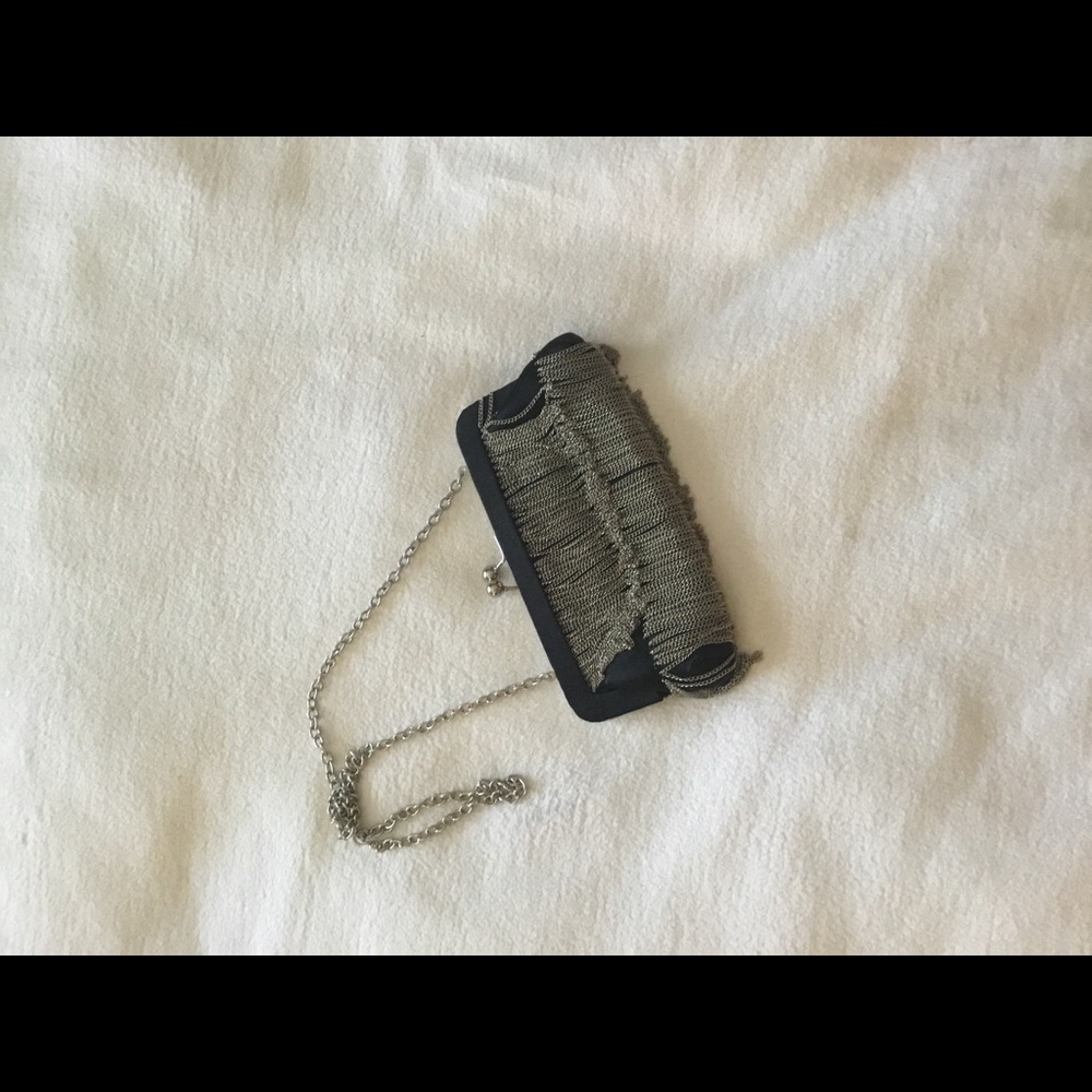 Black Silver Small Clutch Crossbody